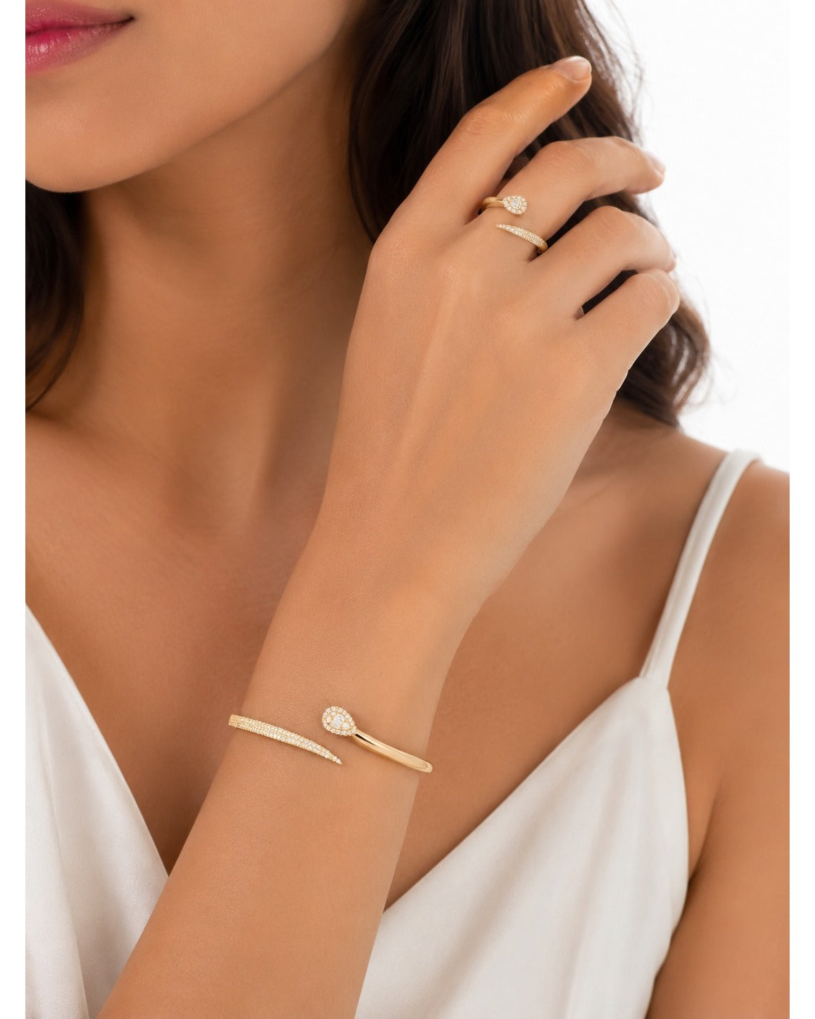 Medusa Crystal Wrap Bracelet & Ring Set
