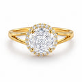 Aura Solitaire Round Gold Ring - Zari and Zevar