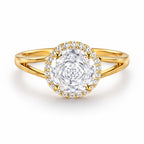 Aura Solitaire Round Gold Ring - Zari and Zevar