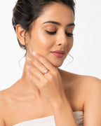 Aura Solitaire Round Gold Ring - Zari and Zevar