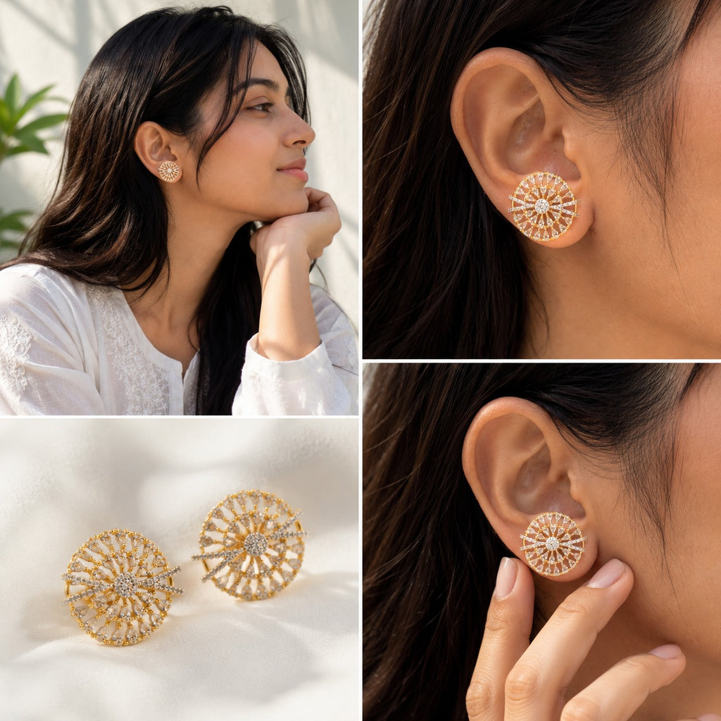 Aura Sunburst Studs - Zari and Zevar