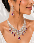 Aurora Ruby Garland Collar - Zari and Zevar