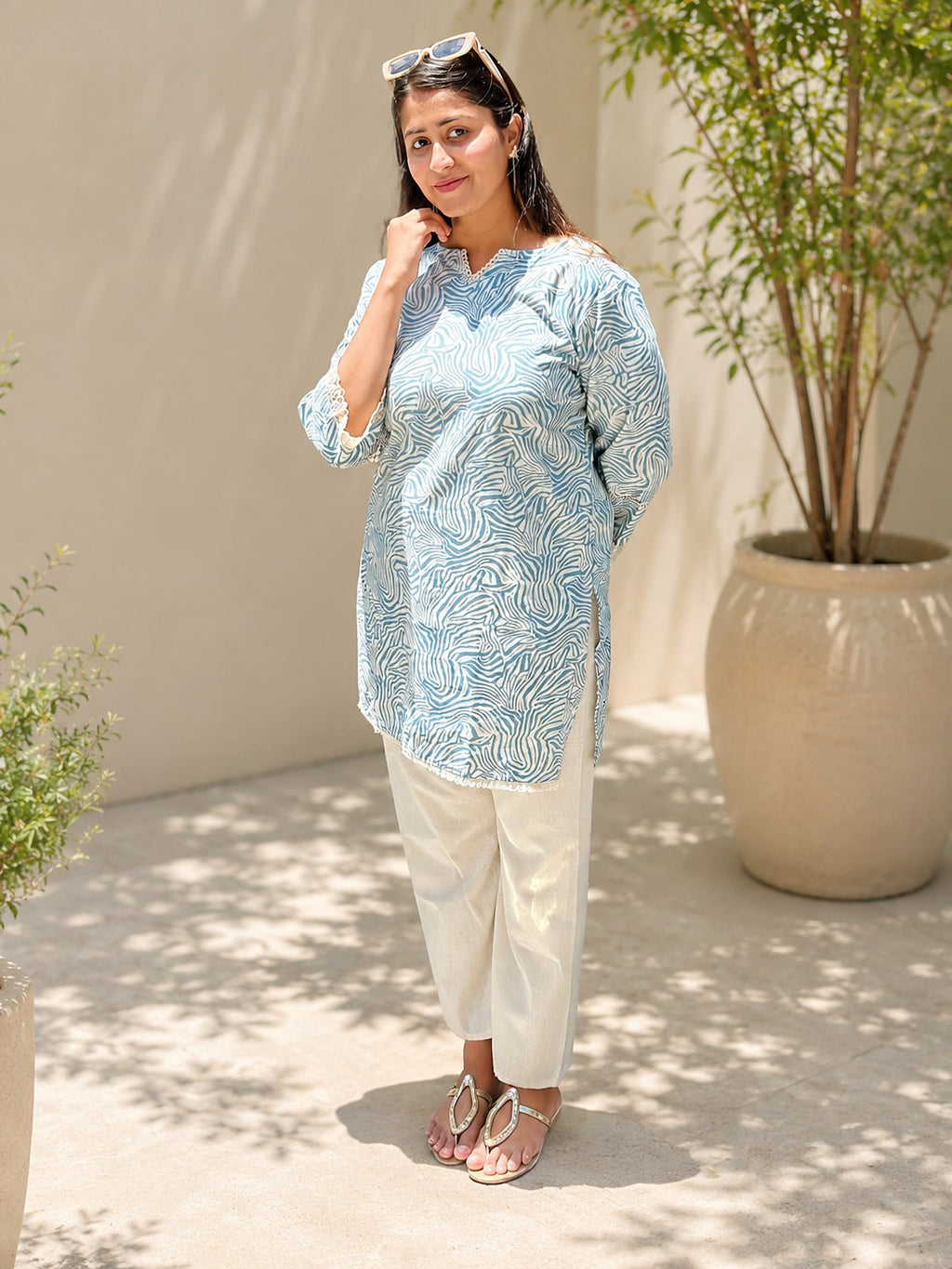 Azure Waves Co-ord Set - Zari and Zevar