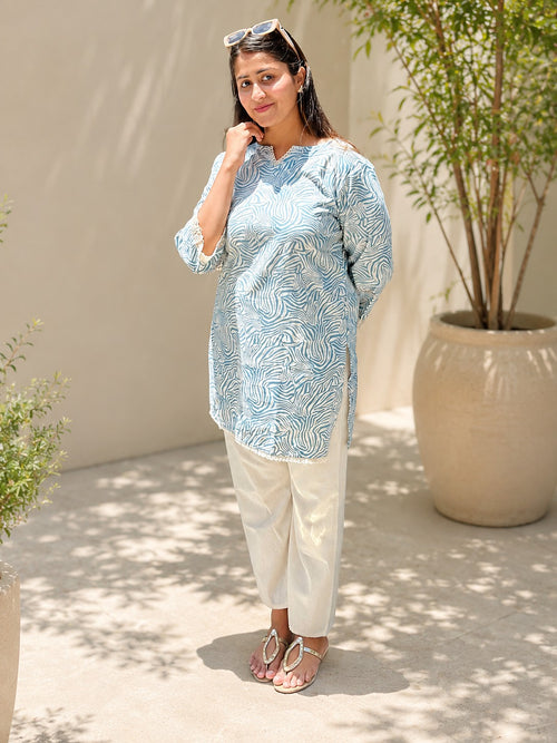 Azure Waves Co-ord Set - Zari and Zevar