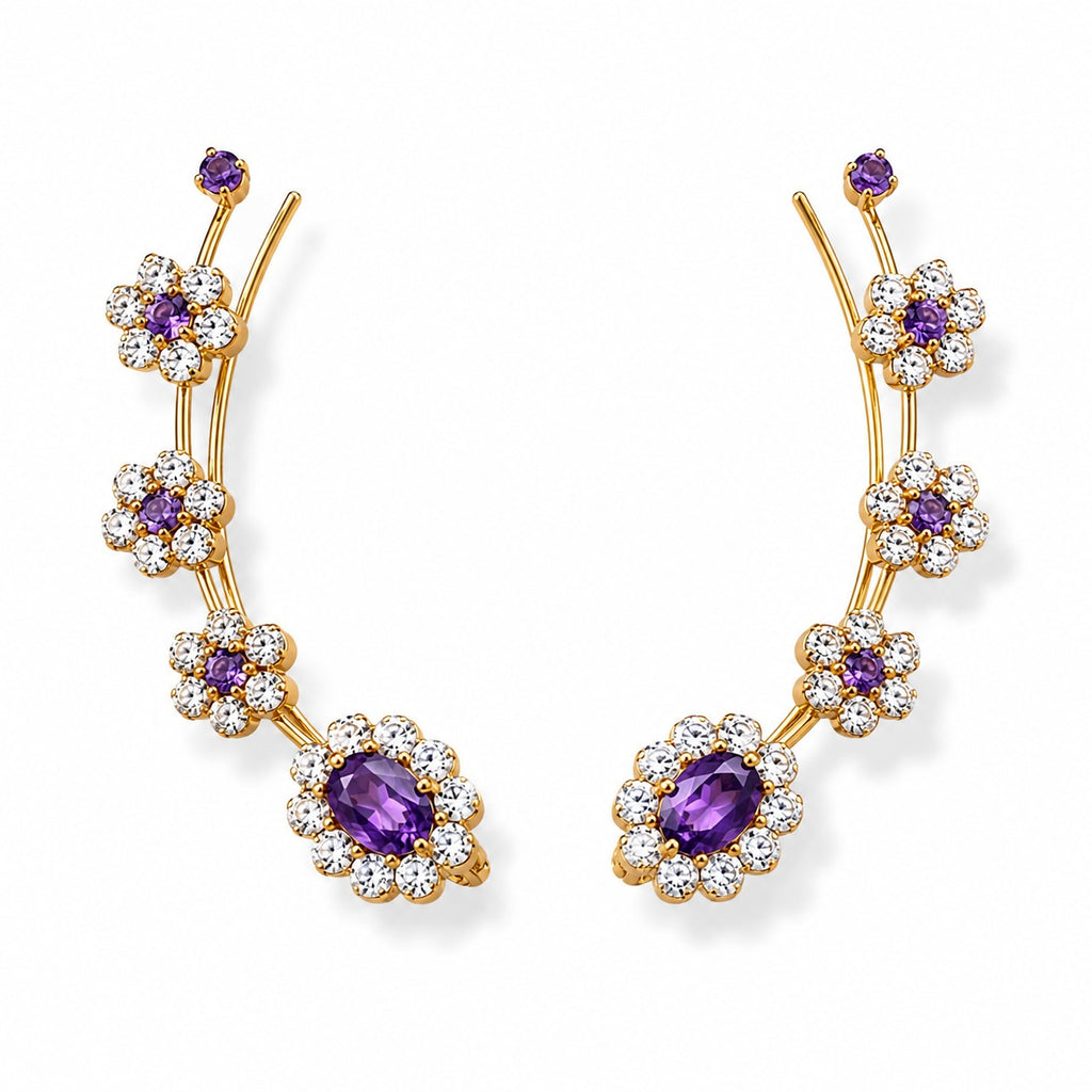 Blossom Lavender Earcuff - Zari and Zevar
