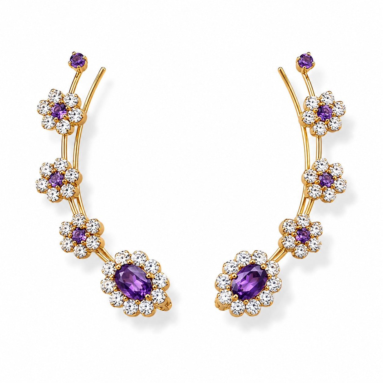 Blossom Lavender Earcuff - Zari and Zevar