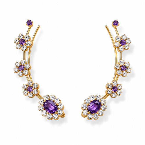 Blossom Lavender Earcuff - Zari and Zevar