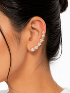 Blossom Silver Golden Earcuff - Zari and Zevar