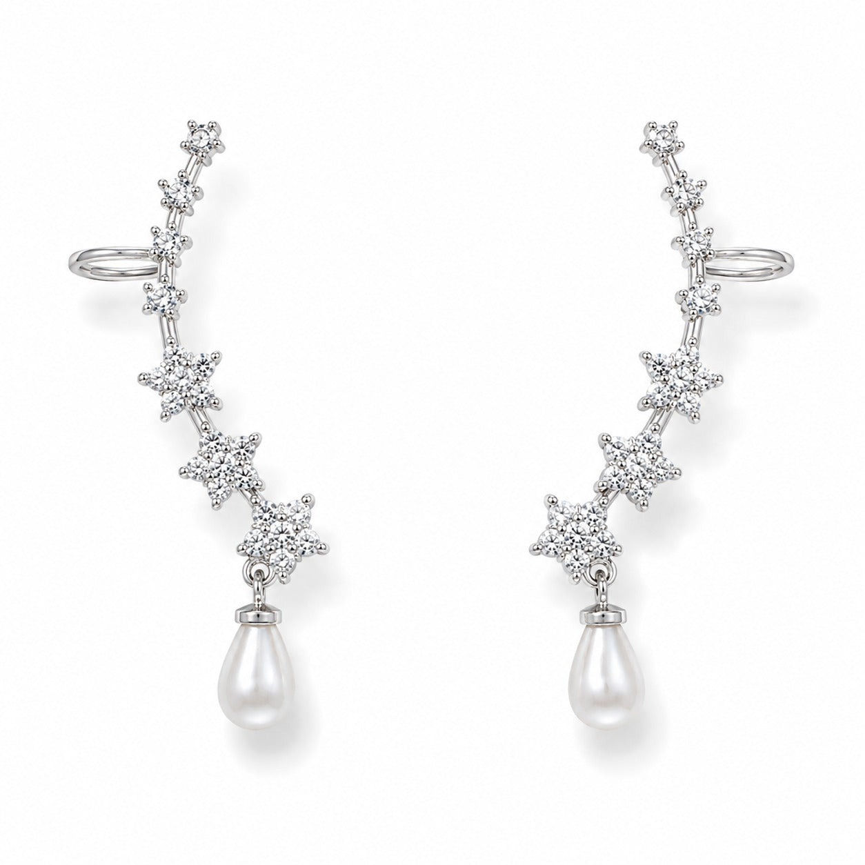 Blossom With Pearl Earcuff - Zari and Zevar