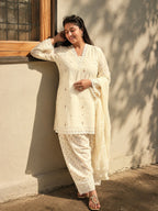 Buttercream Farshi Suit - Zari and Zevar