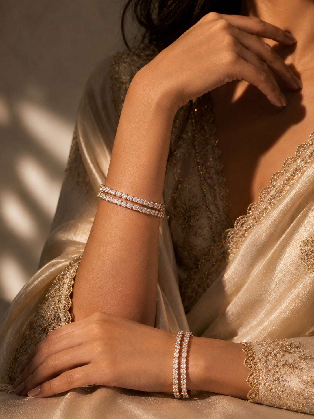 Classic Diamond Bangles - Zari and Zevar