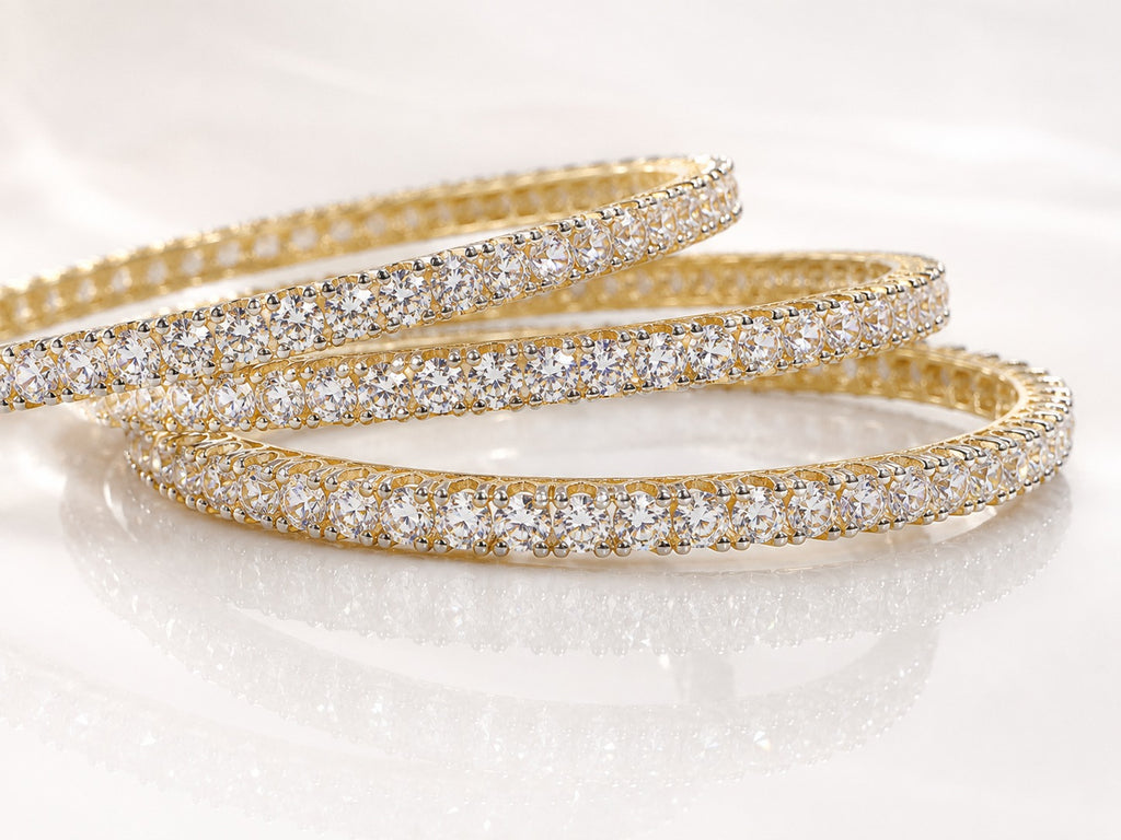 Classic Diamond Bangles - Zari and Zevar
