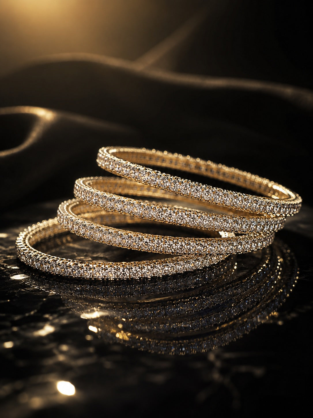 Classic Diamond Bangles - Zari and Zevar