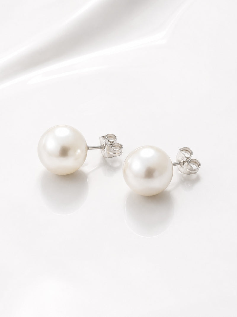 Classic Luminous Pearl Stud Earrings - Zari and Zevar