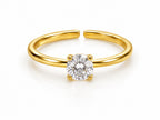 Classic Round Solitaire Gold Ring - Zari and Zevar