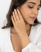 Classic Round Solitaire Gold Ring - Zari and Zevar