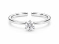 Classic Round Solitaire Silver Ring - Zari and Zevar