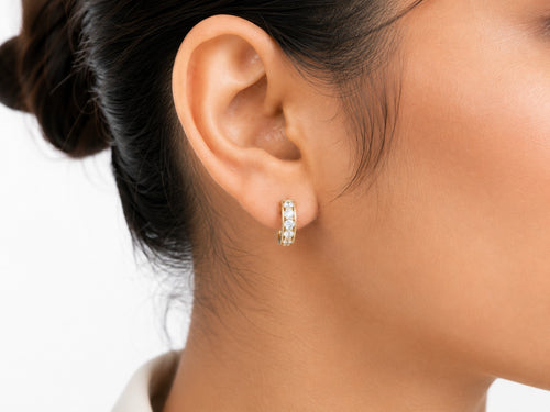 Classic Single-Row Crystal Earrings - Zari and Zevar