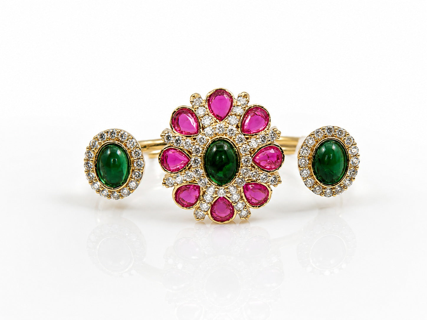 Cocktail Polki Ring - Zari and Zevar