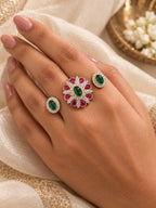 Cocktail Polki Ring - Zari and Zevar