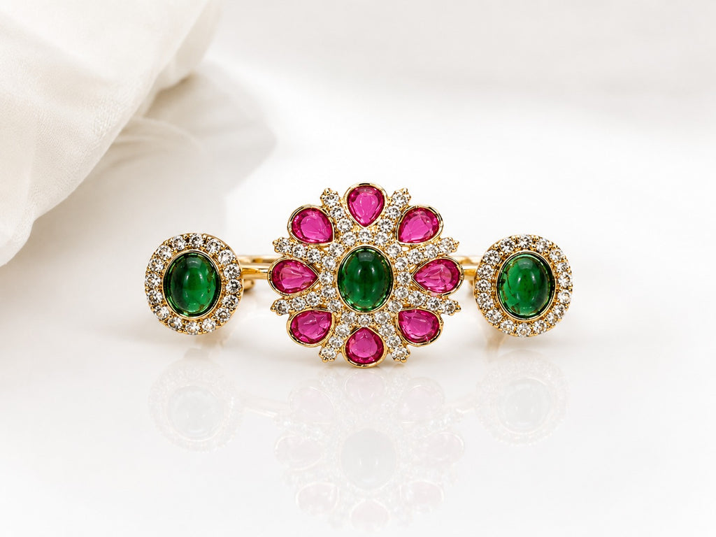 Cocktail Polki Ring - Zari and Zevar