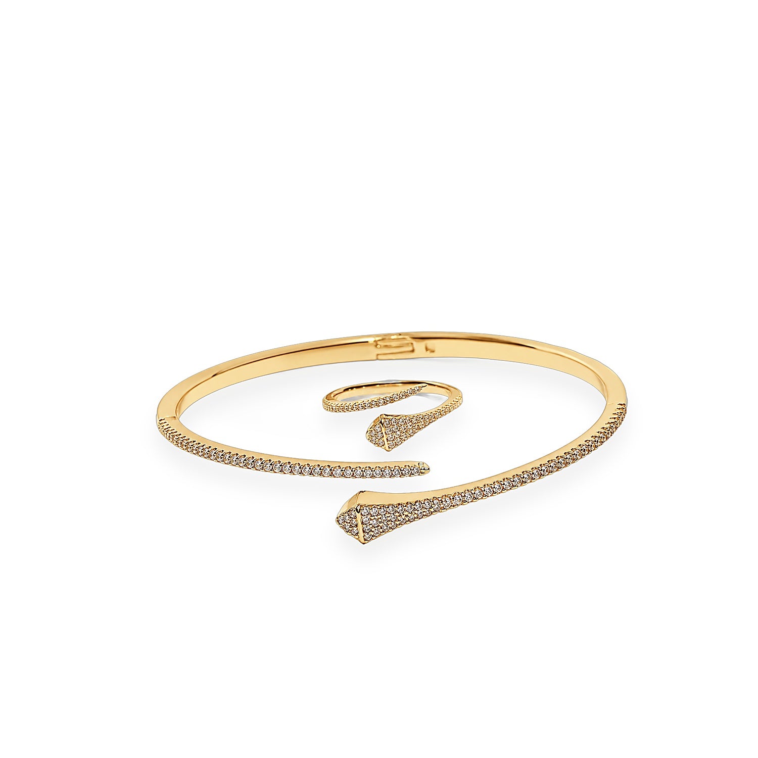 Crystal Serpent Bracelet & Ring - Zari and Zevar