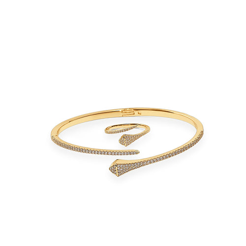 Crystal Serpent Bracelet & Ring - Zari and Zevar