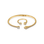 Crystal Serpent With Stone Bracelet & Ring - Zari and Zevar