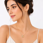 Crystal Stone Heart Pendant Set - Zari and Zevar