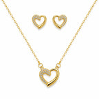 Crystal Stone Heart Pendant Set - Zari and Zevar