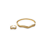 Crystal Wavy Bracelet & Ring Set - Zari and Zevar