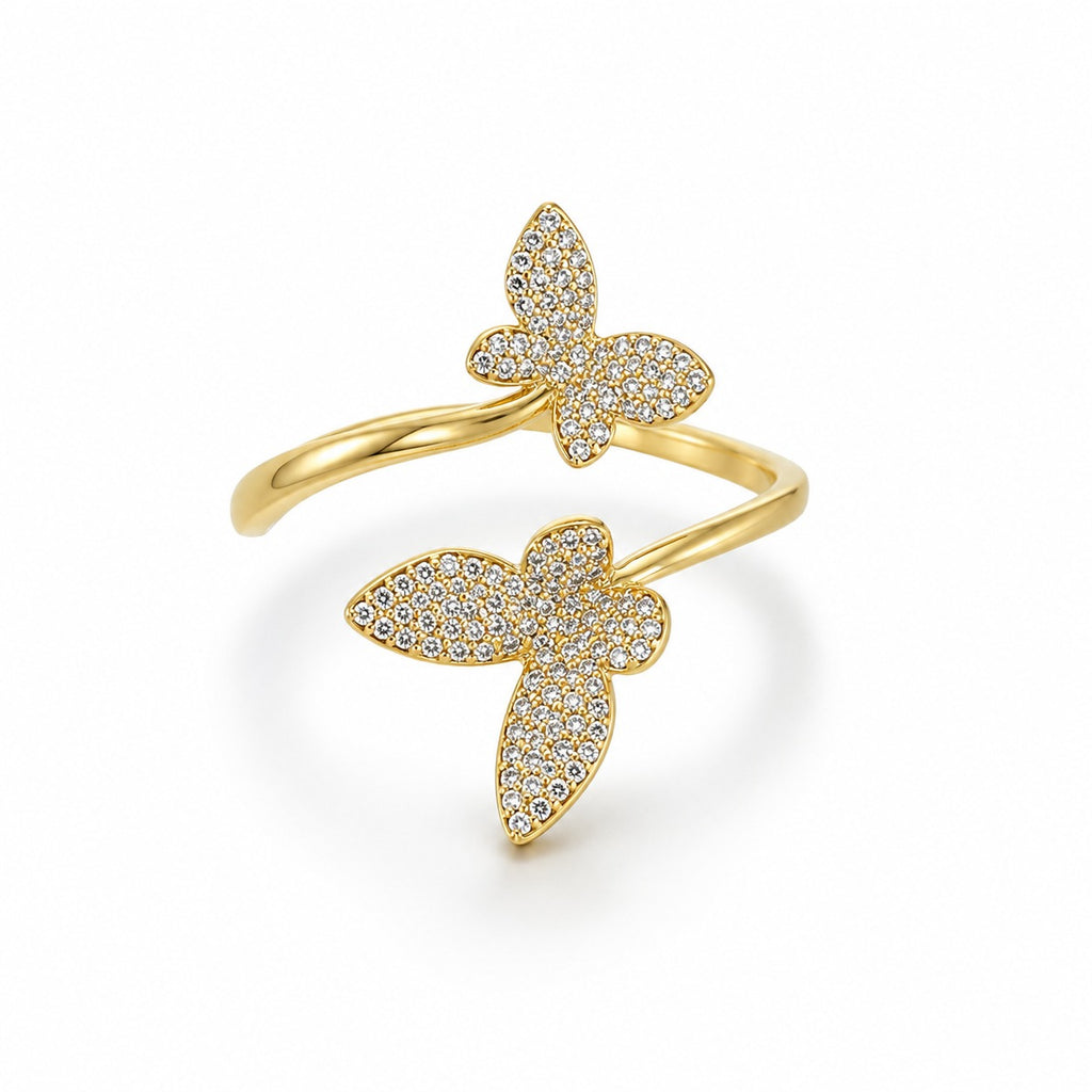 Dancing Butterfly Open Ring - Zari and Zevar