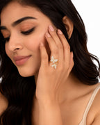 Dancing Butterfly Open Ring - Zari and Zevar