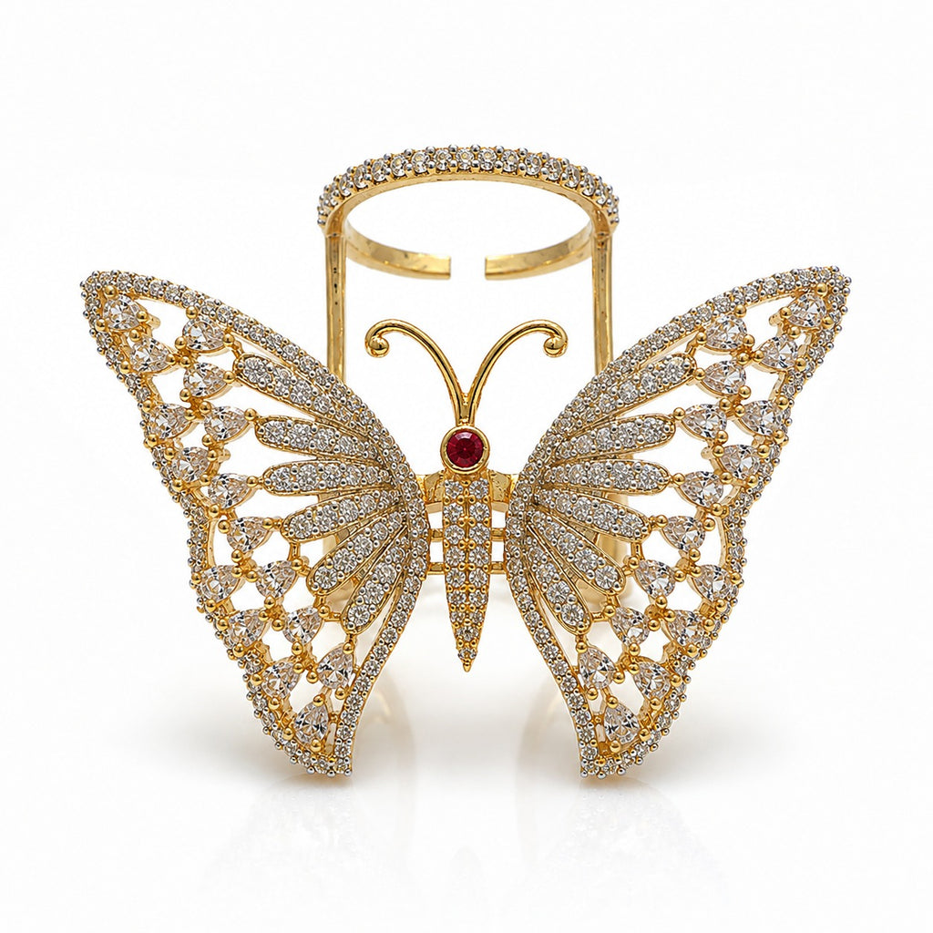 Diamond Butterfly Ring - Zari and Zevar