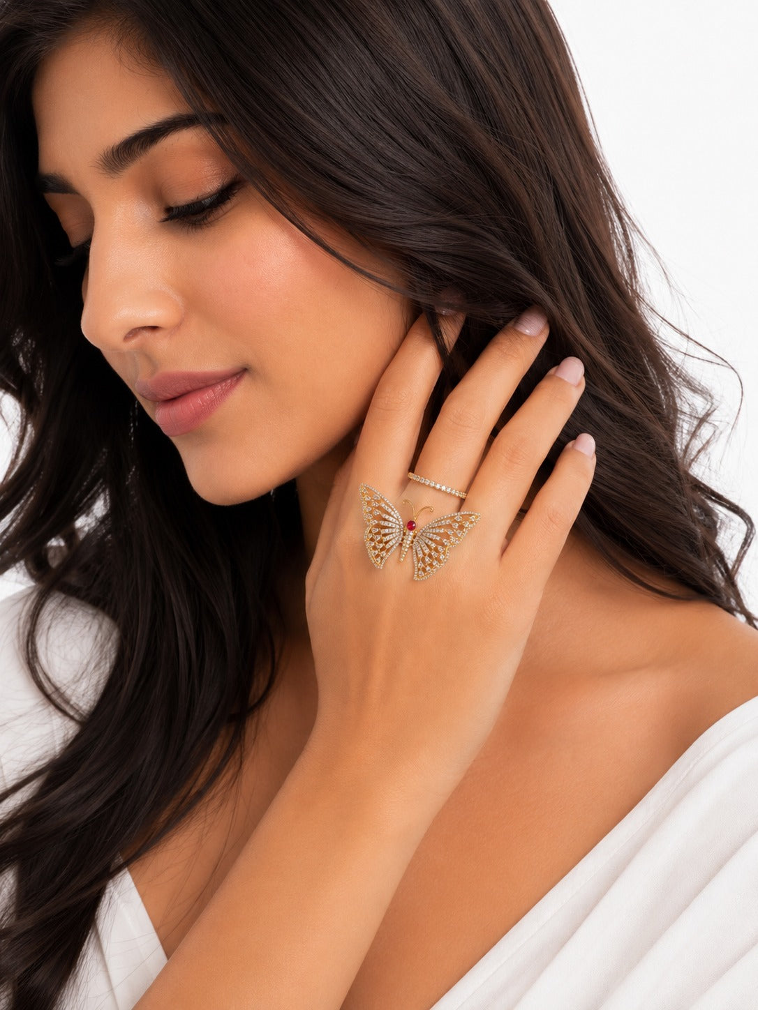 Diamond Butterfly Ring - Zari and Zevar