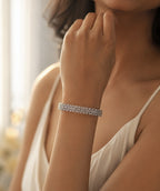 Diamond Silver Bracelet - Zari and Zevar