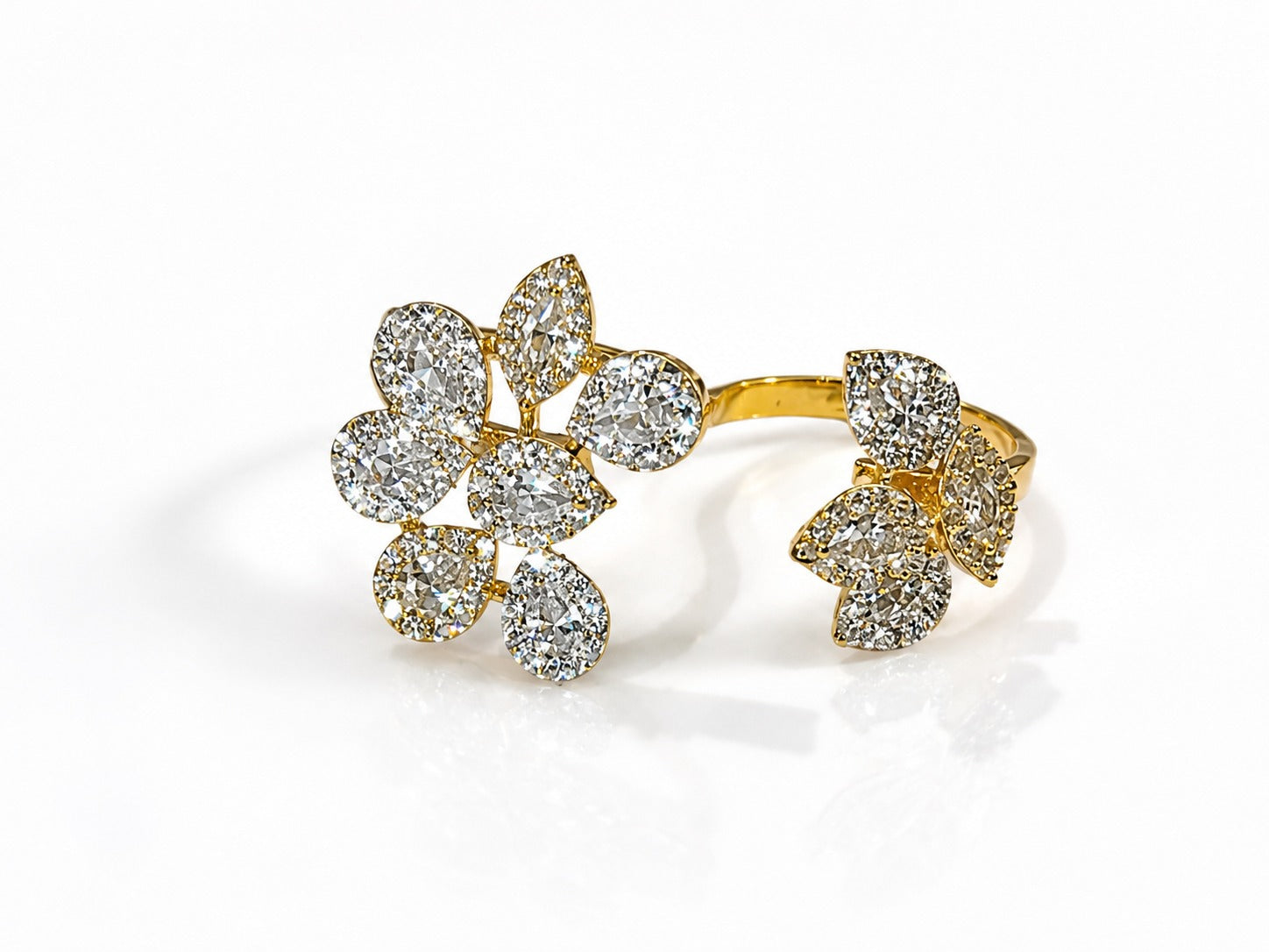 Diamond Twin-Flora Ring - Zari and Zevar