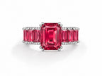 Emerald-Cut Pink Sapphire Eternity Ring - Zari and Zevar
