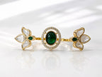 Emerald Polki Stone Ring - Zari and Zevar