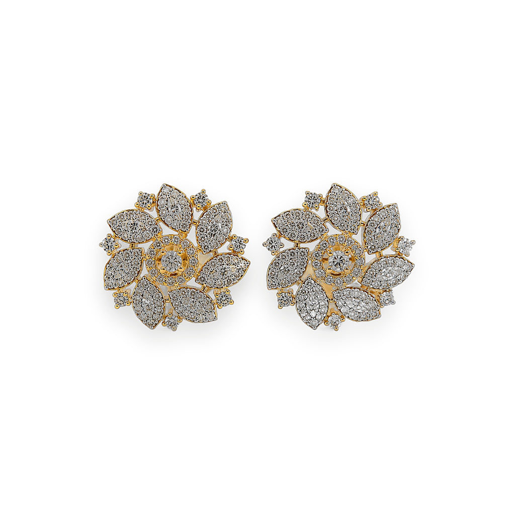 Fiona Swirl Blossom Earrings - Zari and Zevar
