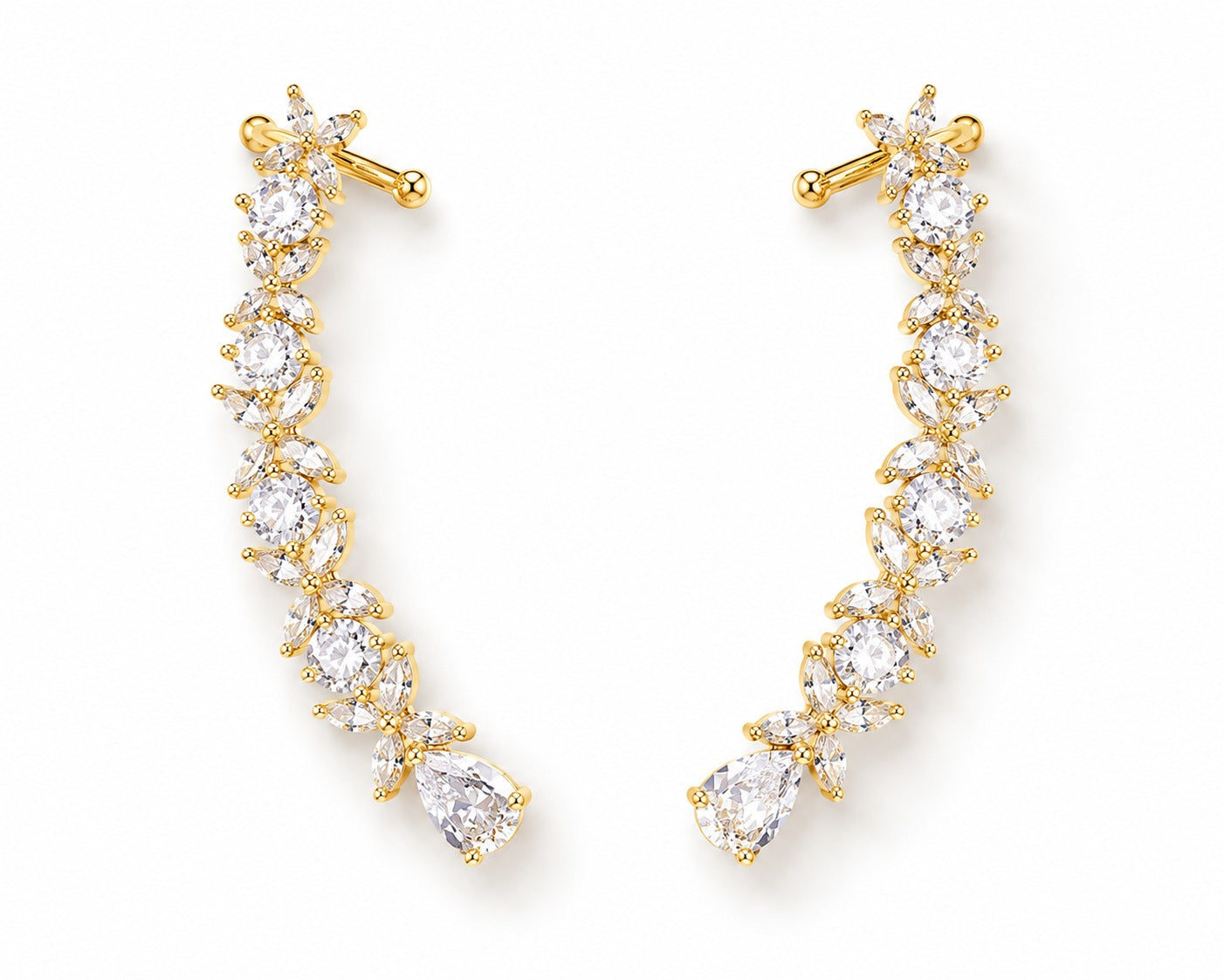 Flora Cascade Gold Earcuff - Zari and Zevar