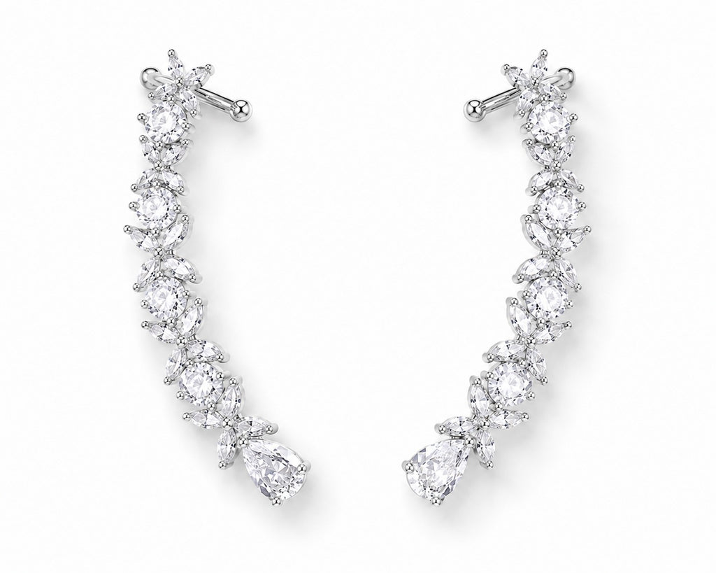 Flora Cascade Silver Earcuff - Zari and Zevar