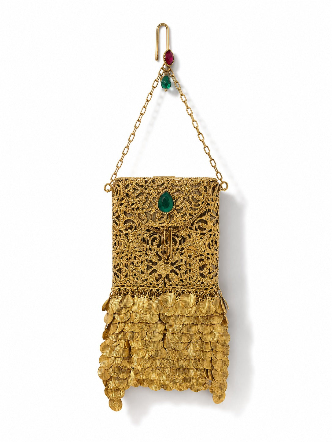 Gilded Emerald Handheld Mobile Sling - Zari and Zevar