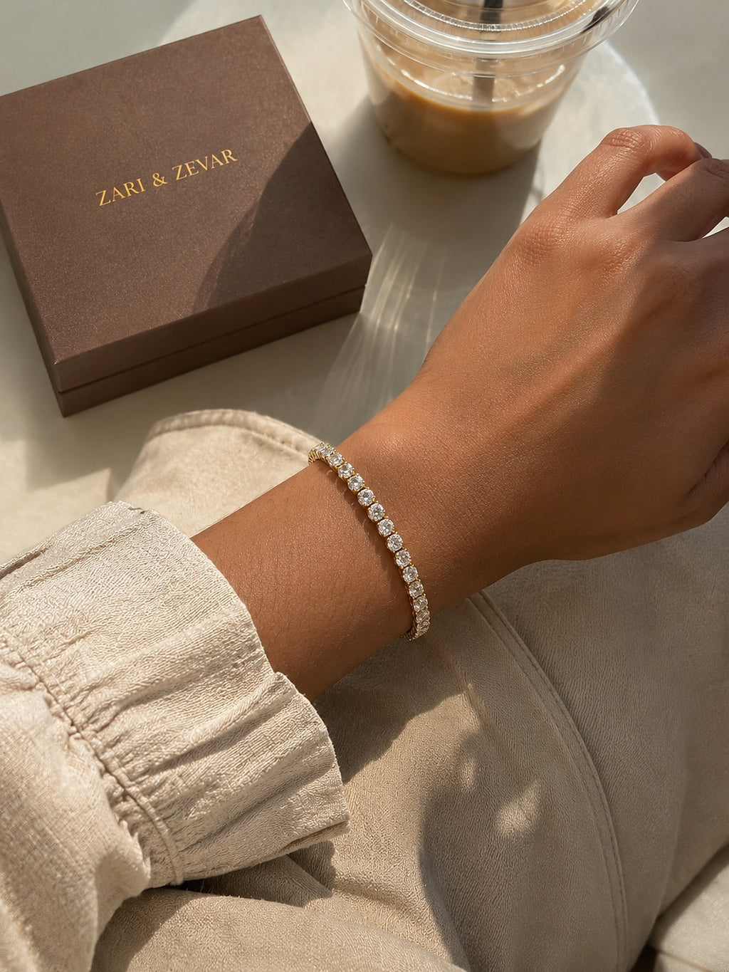 Golden Classic Tennis Bracelet - Zari and Zevar