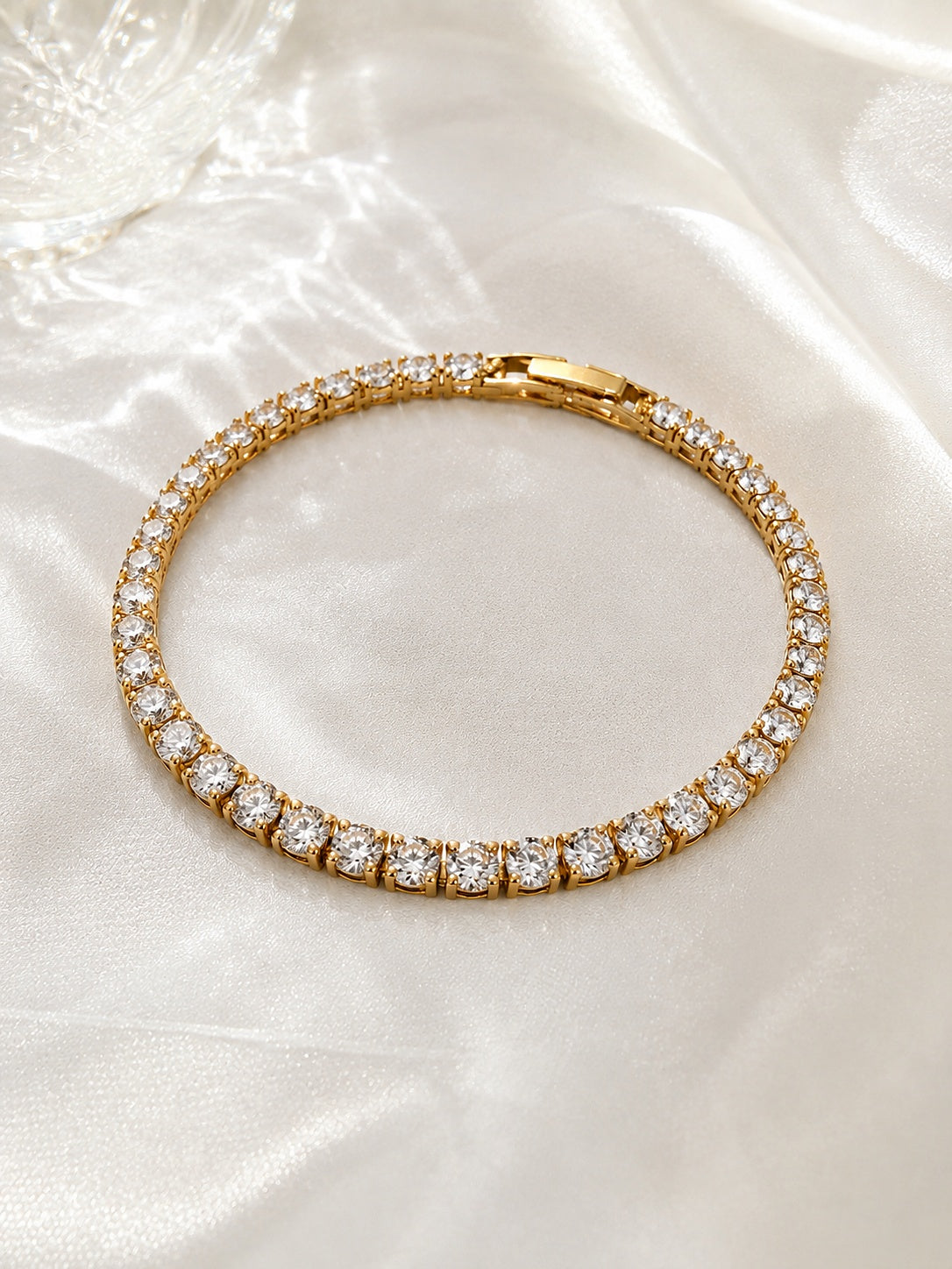 Golden Classic Tennis Bracelet - Zari and Zevar