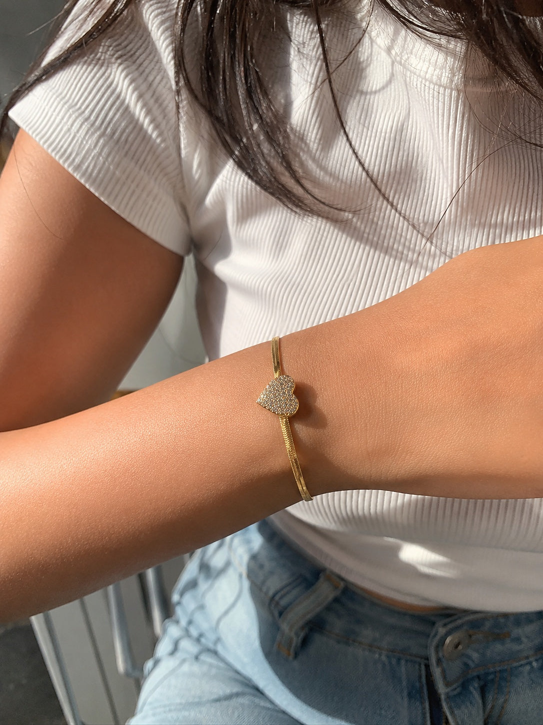 Golden Heart Bracelet - Zari and Zevar