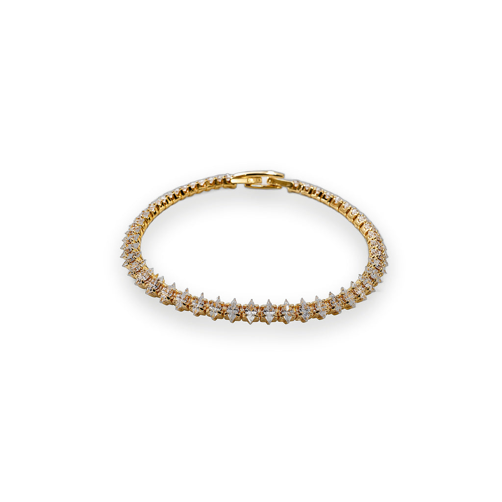 Golden Marquise Tennis Bracelet - Zari and Zevar