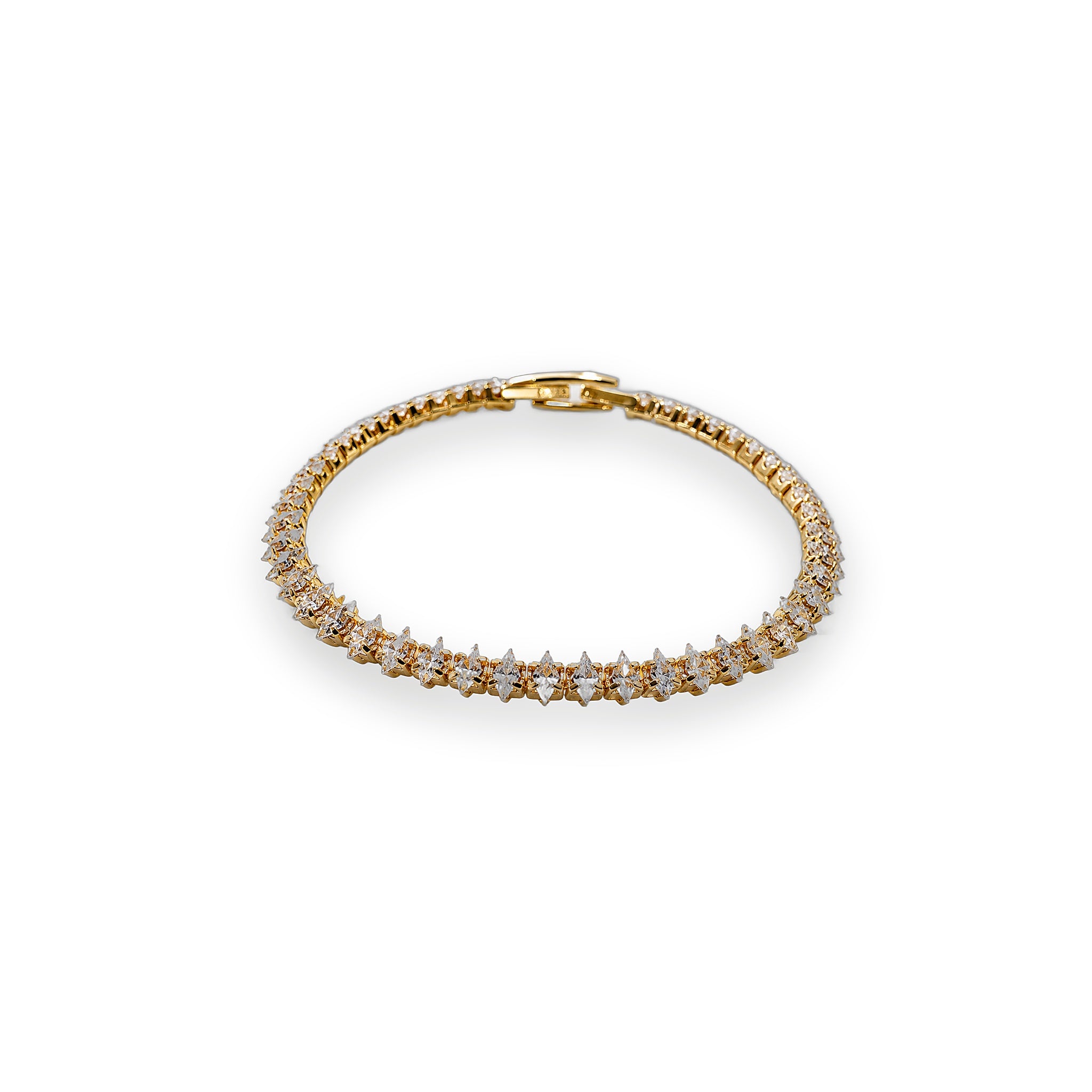 Golden Marquise Tennis Bracelet - Zari and Zevar