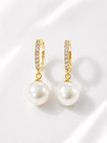 Graceful Pearl Drop Hoops - Zari and Zevar