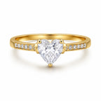 Heart-Cut Solitaire Gold Ring - Zari and Zevar